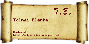 Tolnai Blanka névjegykártya